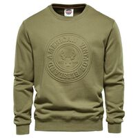 Custom Logo Embossed Pullover Sweatshirt Men's Crew Neck Sweatshirt Men's Hoodie Sweatshirt