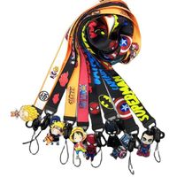 Custom Hot Pressed Anime Character Cartoon Superhero Long Neck and Short Lanyard with Acrylic Phone Pendant