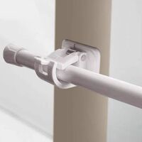 Bverionant Self-Adhesive Hook Free Punch Curtain Rod Clip Hook Shower Curtain Rod Hanger