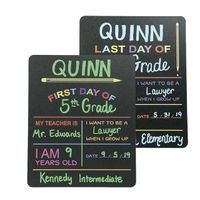 Custom product solutions reusable first and last day of school chalkboard signs. Photo Props Board, Black with Color Print Chalkboard