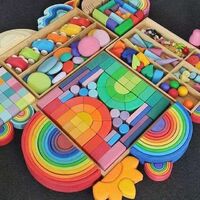 2022 Amazon Best Selling Supplier Nordic Waldorf Montessori Baby Grimms Stacker Kids Rainbow Wooden Toys