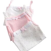 Hot sale new summer baby girl cotton vest with lace and bow kids casual halter top