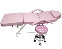 Factory price beauty salon furniture massage table bed beauty bed pink with pink stool