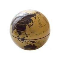 New Mr. Sci Science Factory 14cm Golden Glitter Plastic Rotating Earth World Map with Battery for Kids and Adult Science Gifts