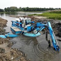 Popular amphibious multipurpose dredger with dredging pump/sand bucket/weeding rake