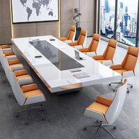 Conference table price lacquered veneer microphone white conference table with stainless steel metal legs