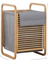 Foldable Bamboo Laundry Basket Dirty Bag Rack Laundry Basket