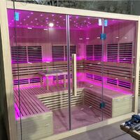 Indoor sauna room far infrared computer control panel wooden sauna room manufacturers promotion corner outdoor hemlock sauna room