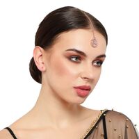 Handmade Faux Indian Traditional Designer Fashion Maang Tika Forehead Jewelry Women Gold Plated Metal Alloy