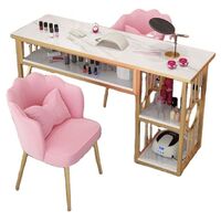 Cheap salon furniture luxury marble manicure table and chair set wrought iron manicure table