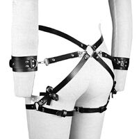 Women Bondage Harness Tools Couples Handcuffs Buttocks Leather Bows Garters BDSM Bondage Erotic Accessories Belts