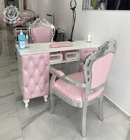 Nail salon pedicure furniture set manicure table chair set manicure bar table luxury manicure table with vacuum cleaner