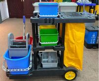 BEAO UP-068B Wholesale PP Plastic Cleaning Trolley Cheap Janitor Trolley Trolley Outdoor Dining Cart