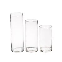 China professional manufacturer simple cylinder high transparent flower glass vase