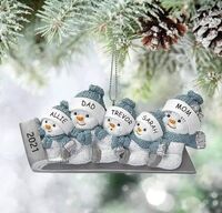 Snowman Family Christmas Tree Ornament