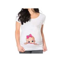 ins maternity T-shirt unzip the zipper curly hair printing breathable short-sleeved medium and long tide can be customized