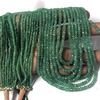 natural real green zambian emerald faceted round gemstone bead chain gemstone wholesale supplier from India