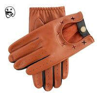 Classic Fashion Sheepskin Driving Gloves for Men in Brown