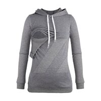 OEM service breastfeeding women grey nursing hoodie