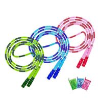 Wholesale Rainbow High Quality Color Plastic Fitness China Beaded Skipping Rope for Kids