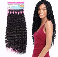 Fashion Quality Wholesale Natural Black Heat Resistant Brazilian Hair Extension Big Bag Deep Water Wave Synthetic Hair Bundle