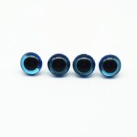 Ultra Clear Blue Plastic Safety Eyes with Metal Washers for Felt Dolls