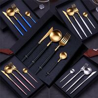 Wedding Gift Set SS304 Gold Plated Spoon and Chopsticks Set