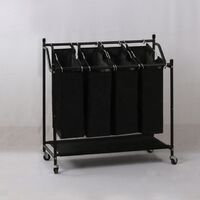 Laundry for 4 Laundry Hamper Bags with Heavy Duty Flip Up Laundry Storage