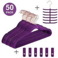 A set of velvet hangers with velvet clip tie rack clothes trousers wide shoulder hangers hangers for men and women