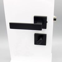 Matte Black Square Lever Door Handle Modern Interior Door Handle Hotel Lock Full Zinc Alloy