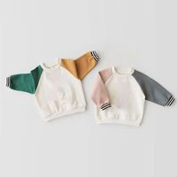 Spring Crew Neck Sweatshirts Toddler Custom Colorblock French Cotton Terry Sweatshirts Casual Wear Plus Size Patchwork Sweatshirts For Babies