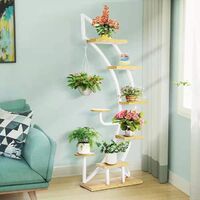 5 Tier Iron Shelf Plant Rack, Tall Plant Rack Indoor Outdoor Garden Flower Pot Display Stand