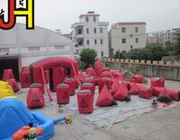 44pcs high quality PVC material outdoor inflatable paintball shelters for sale