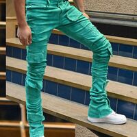 DiZNEW OEM Slim Jeans Wholesale Mid Waist Fashion Stacked Jeans For Men