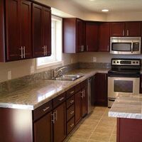 American classic shaker style red cherry kitchen cabinets