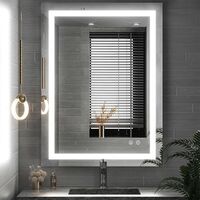 Hotel design rectangle smart functional backlight mirror defogger dimmer light bathroom LED mirror light