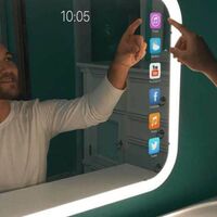 2020 Modern Style Bathroom TV Customized LED Mist Eliminator Android Smart Magic Mirror LCD Screen