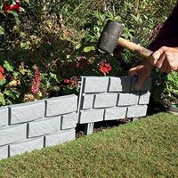 Brick Effect Garden Edge | Simply Hammer Use Additional Stakes | Lawn or Flower Bed Border | L45cmxH17.5cm