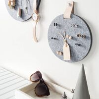 High Quality Needle Board Custom Felt Board Leather Handle Wall Decor