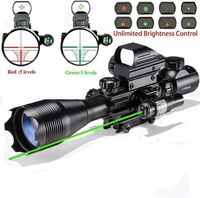 LUGER Scope Combo 4-16x50EG Dual Luminous Scope + Sight 4 Holographic Crosshair Red/Green Dot with Weaver/Rail Mount