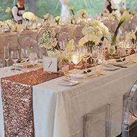 Table Run Decoration, Sequin Wedding Party Rose Gold Table Run