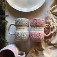 Colorful Wool Ceramic Mug Coffee Cup Milk Tea Office Cup Drinkware Best Birthday Gift