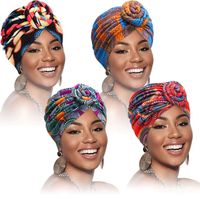 African Pattern Bandana Pre-Tie Hat Bandana Knot Beanie Bandana Hat AA