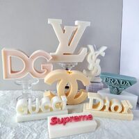 J1155 Home Decor DIY Resin Crafts Pouring Epoxy Mould Big Letter Luxury Brand Logo Silicone Candle Mould