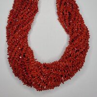 RED CORAL BRANCH NECKLACE Made Jewelry Necklace Round A Grade 18"-45cm