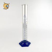 ALL IN 250mL Heat Resistant Preservative Laboratory Beer Wort Glass Volumetric Flask Graduated Cylinder with Blue Scale