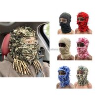 Hot sale custom label logo full face mask one hole pink camouflage balaclava designer knit hat straw hat ski mask