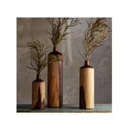 100% best quality wooden vase and factory wholesale natural wood vase wooden vase for hall decoration