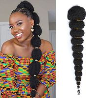 Kinky Straight Hair Puff Ponytail African American Bubble Wrap Drawing Thread African Hair Puff Ponytail