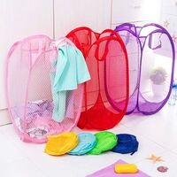 Home Home Color Storage Foldable Clean Laundry Bag Clothes Multi-Mesh Laundry Basket